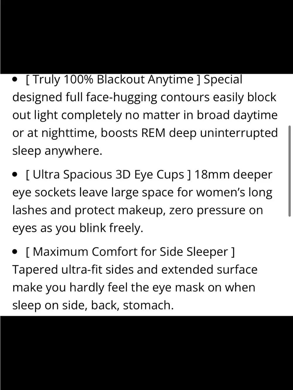 Sleep Mask - 100% Light Blocking for  Side Back Stomach Sleepers GRAY BLACK